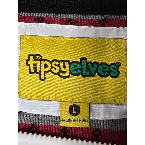 Tipsy Elves Men's Ugly Christmas Sweater Reindeer Beer Steins Fair Isle Large - Picture 3 of 5